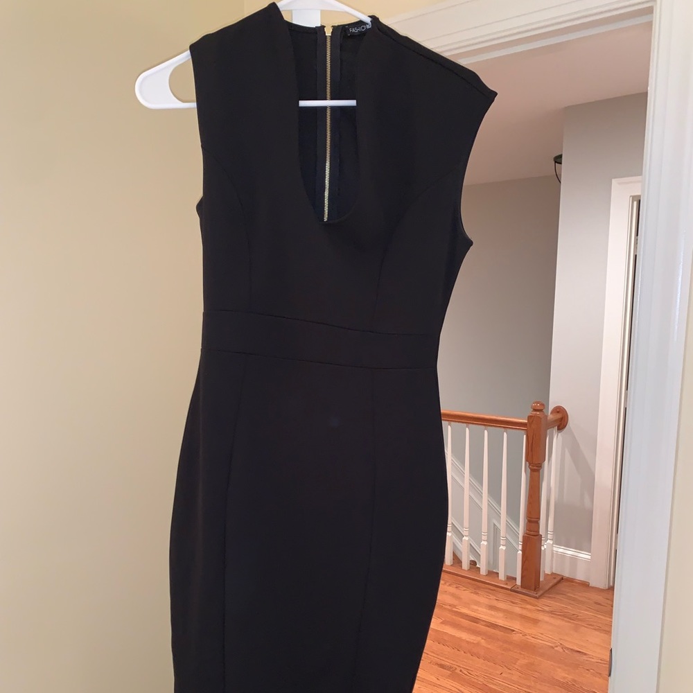 Black midi dress